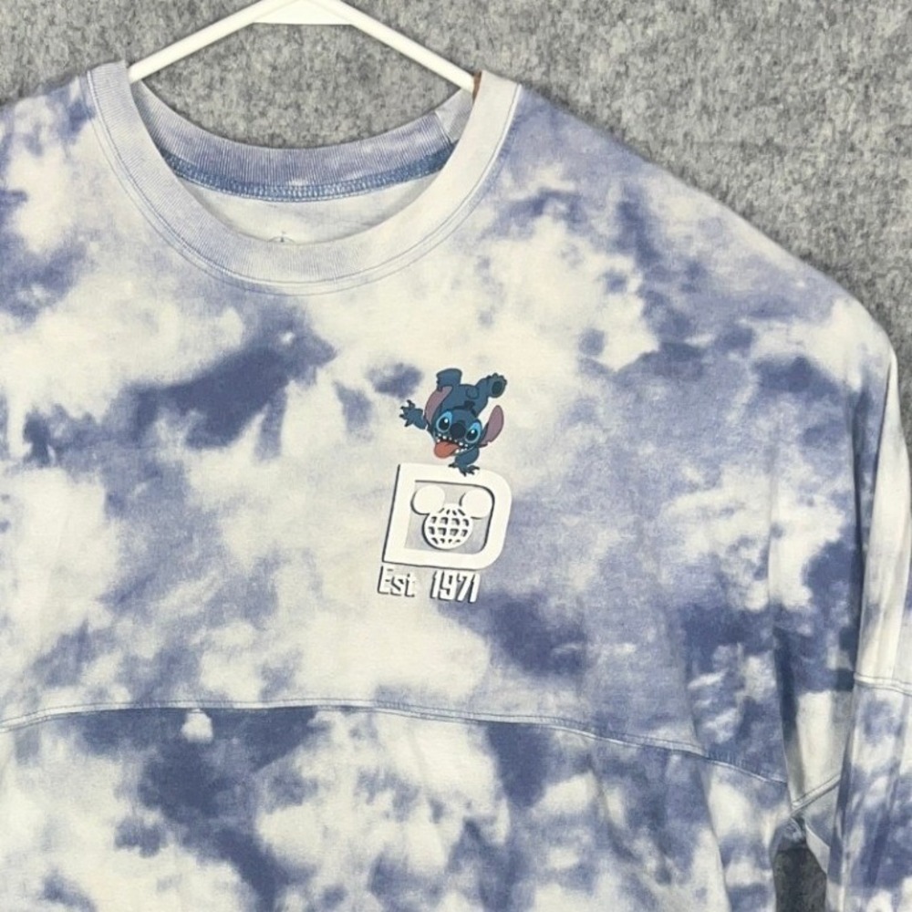 Disney World Spirit Jersey Stitch Tie Dye Blue White XXL Experiment 626 Long Slv - Picture 4 of 9
